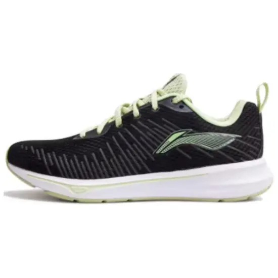 LiNing Cushioned Slip-Resistant Abrasion-Resistant Breathable Low-Top Running Shoes Women's Black Green