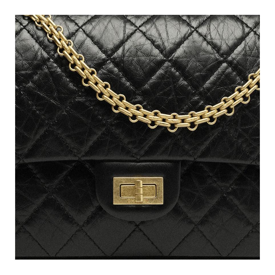 Женская сумка Chanel 2.55 25C (черная с золотом) — фото 4