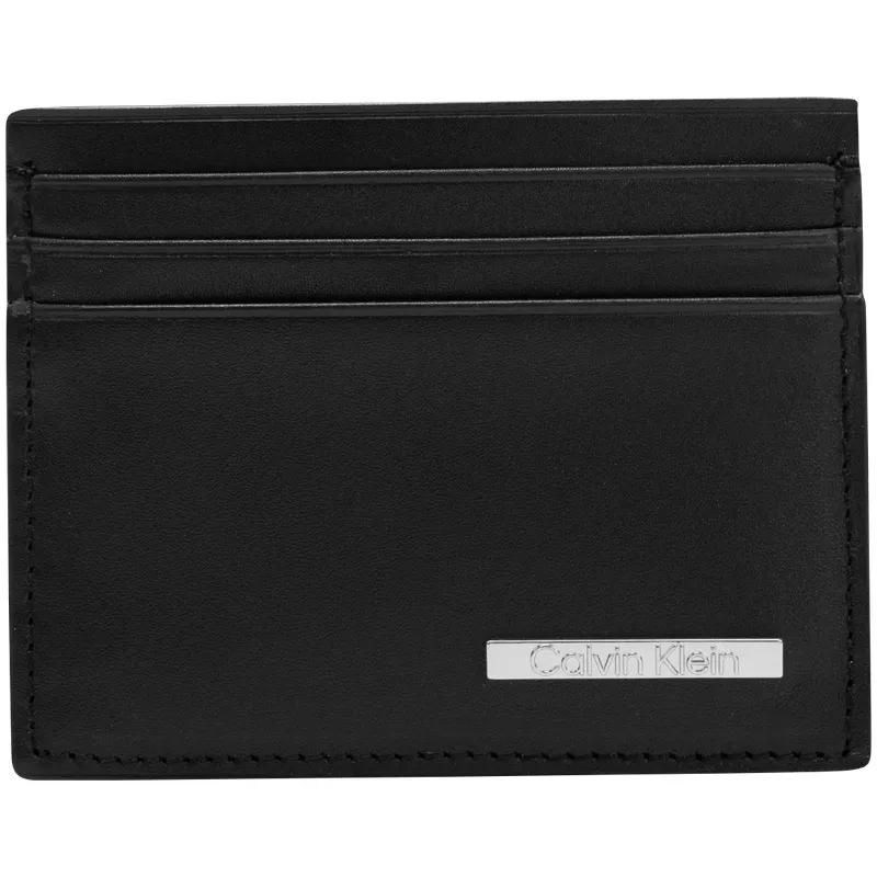 CALVIN KLEIN SS25 Cow Leather Card Holder Regular Men's Space Black