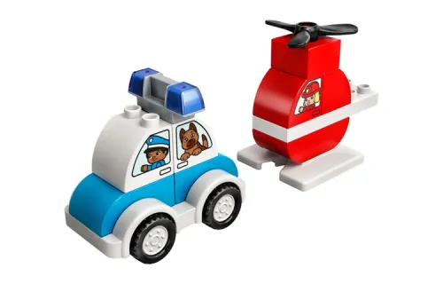 LEGO LEGO Duplo Fire Helicopter and Police Car Plastic Building Blocks 14pcs 10957