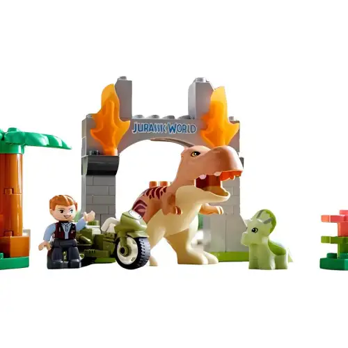 LEGO LEGO Duplo Series Jurassic World Tyrannosaurus Rex and Triceratops Escape Plastic Building Blocks 36pcs 10939