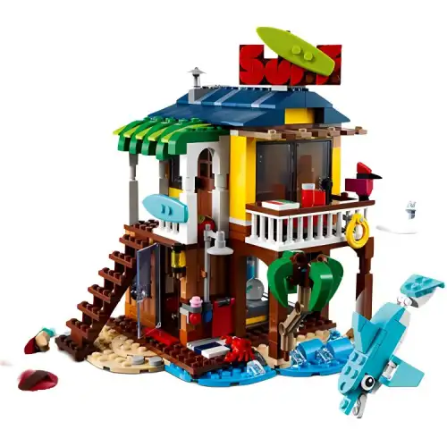 LEGO LEGO Creative Variety 3-in-1 Series Surfer Beach Hut Building Bricks 564pcs 31118