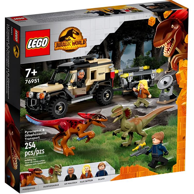 LEGO LEGO Jurassic World Series Fireraptor and Dilophosaurus Transport Plastic Building Blocks 0-300pcs 76951