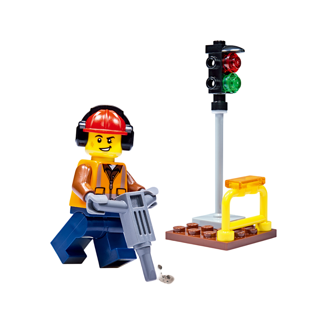 LEGO LEGO City Series Construction Worker + Traffic Light Minifigure Set (Comes with Lego City Episode 41 Magazine) Building Blocks 0-300pcs 21072010110185