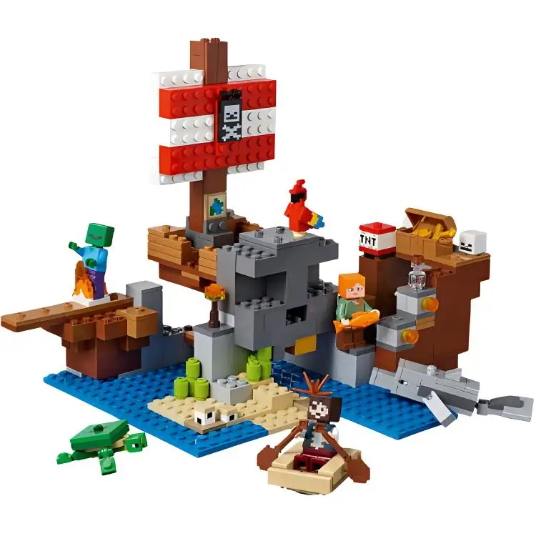 LEGO Lego Minecraft Series Pirate Ship Adventure Minecraft Building Blocks 301-600pcs 21152