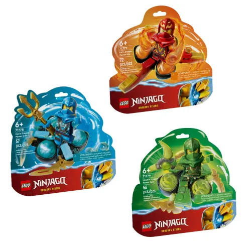 LEGO LEGO NINJAGO Series NINJAGO Characters Lloyd's Dragon Power Phantom Spin & Kai's Dragon Power Phantom Flip & Nya's Dragon Power Phantom Drift Building Blocks 0-300pcs 71777+71778+71779