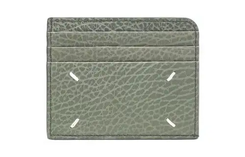 Maison Margiela Grain Embossed Cow Leather Card Holder Card Holder Men's Green