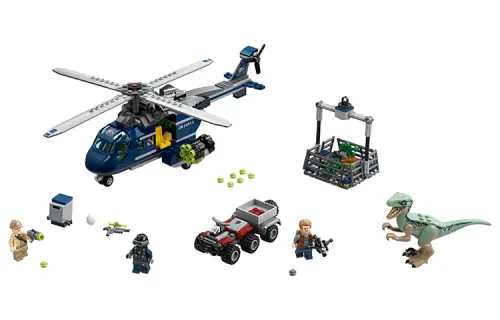 LEGO LEGO Jurassic Series Velociraptor Helicopter Tracking Velociraptor Plastic Building Blocks 397pcs 75928