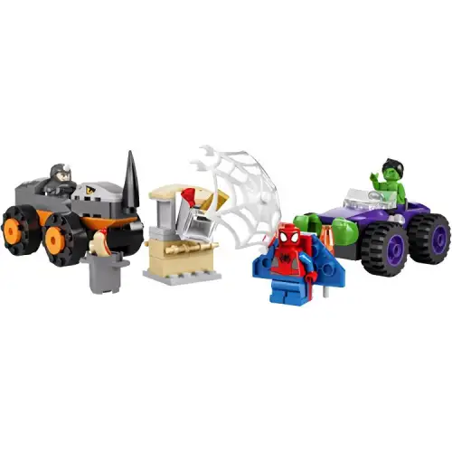 LEGO LEGO Superhero Series Marvel Spider-Man Hulk and Rhino Truck Battle Building Blocks 110pcs 10782