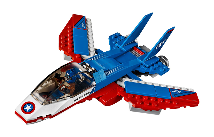 LEGO LEGO Super Hero Series Captain America Jet Chase Plastic Building Blocks 0-300 76076