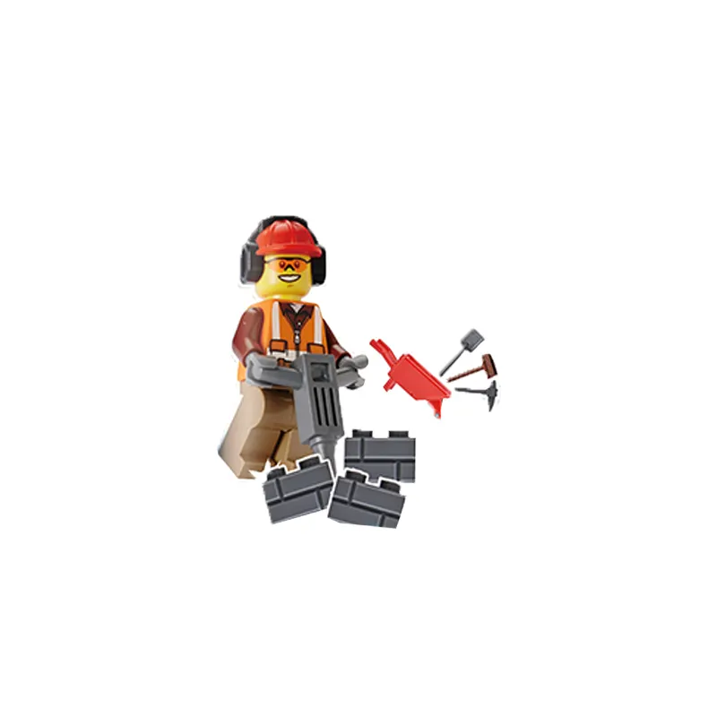LEGO LEGO City Series Construction Worker + Tools Minifigure Set (Comes with LEGO City Episode 2 Magazine) Building Blocks 0-300pcs LEGO-2309-0136