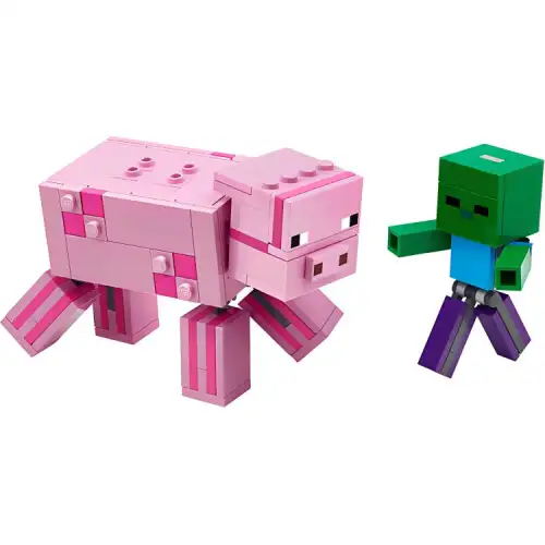 LEGO LEGO Minecraft Series Pigs and Zombies Puzzle Building Block Dolls 0-300pcs 21157