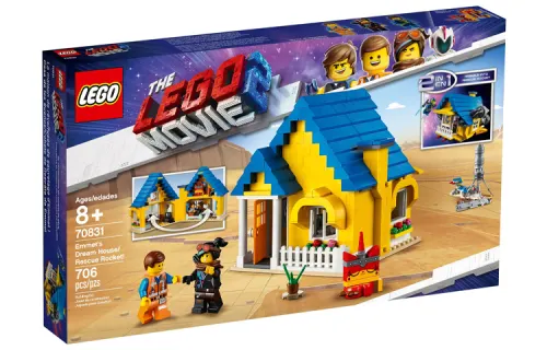 LEGO LEGO Movie Series MOVIE2 Series Emmett's Dream Flying House and Rescue Rocket Building Blocks 601-1000pcs 70831