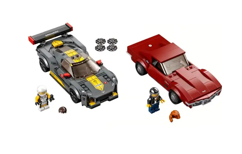 LEGO LEGO Super Racing Series Chevrolet CHEVROLET Corvette C8.R Race Car and 1968 Chevrolet Corvette Fun Building Blocks 301-600pcs 76903