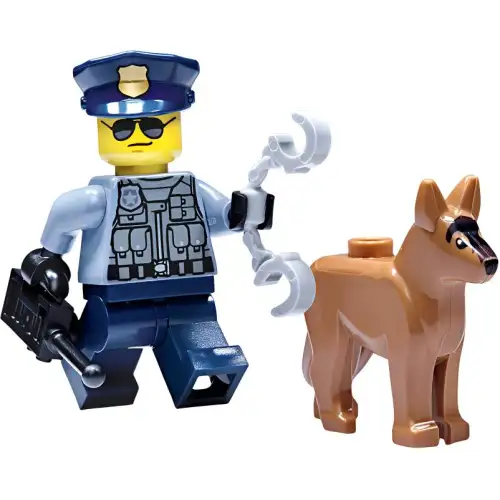 LEGO LEGO City Series Police + Police Dog Minifigure Set Movable Building Blocks 0-300 Pieces 21072010110176