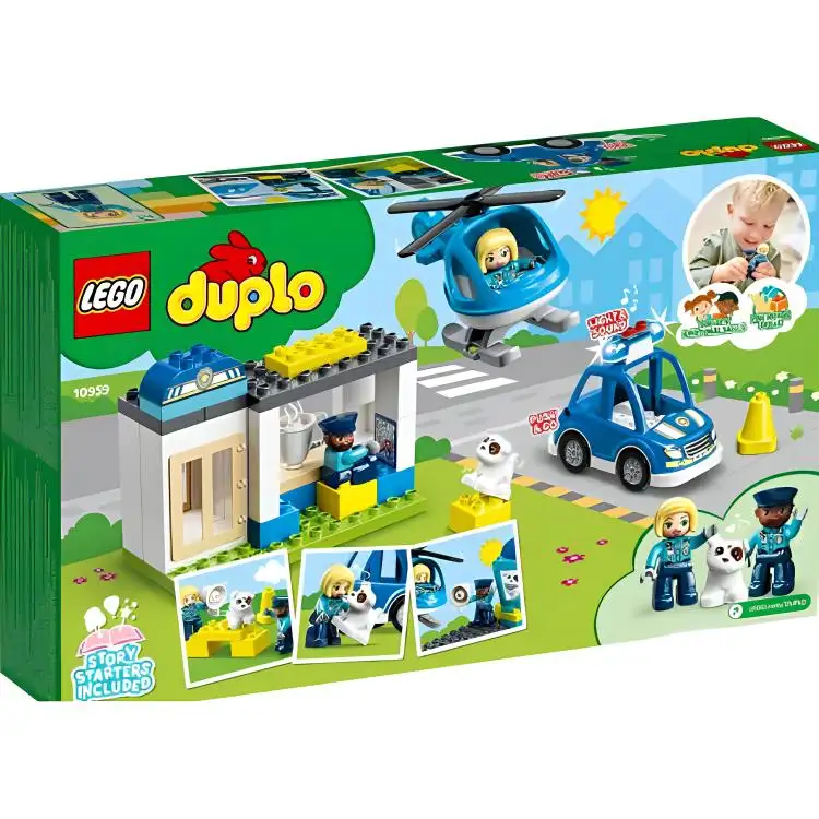 LEGO LEGO Duplo Series Police Station and Police Helicopter Plastic Building Blocks 0-300 10959