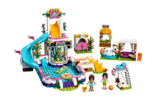 LEGO LEGO Friends Heart Lake City Summer Swimming Pool Plastic Building Blocks 301-600pcs 41313