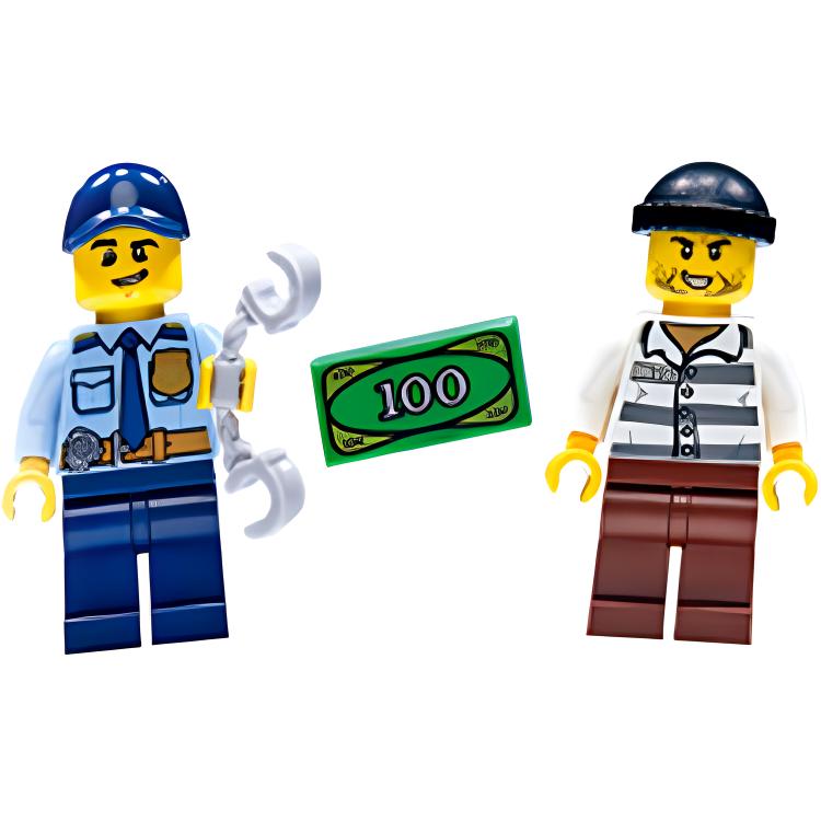 LEGO LEGO City Series Police + Bad Guys Minifigure Set (Comes with LEGO City Episode 22 Magazine) Bricks 0-300pcs 21072010110101