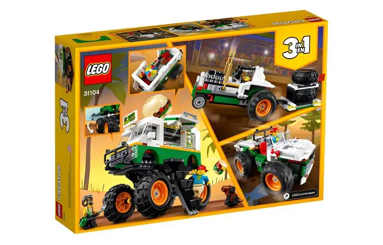 LEGO LEGO Creative Variety 3-in-1 Series Big Wheel Burger Car Plastic Building Blocks 301-600 31104