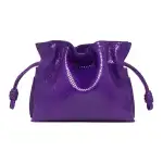 LOEWE Flamenco Snake Leather One Shoulder Crossbody Clutch Mini Women's Purple