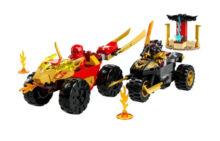 LEGO LEGO Ninjago Series Kai and Lars’ Car and Motorcycle Battle Bricks 103pcs 71789