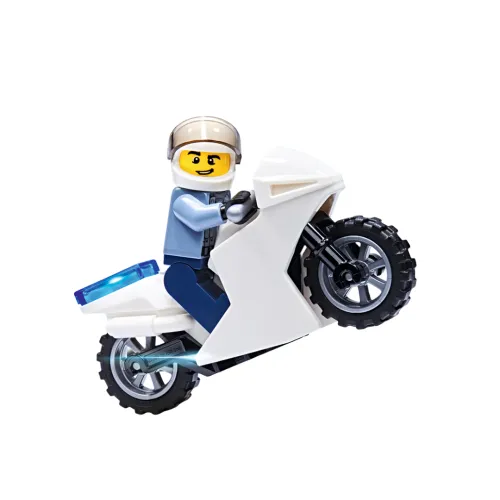 LEGO LEGO City Series Police + Motorcycle Minifigure Set (Comes with Episode 33 Magazine) Building Blocks 0-300pcs 21072010110139