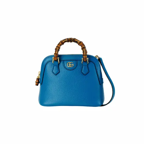 GUCCI Diana Leather Tote Bag, Shopping Bag, Shoulder Bag, Crossbody Bag, Handbag Mini Women's Blue