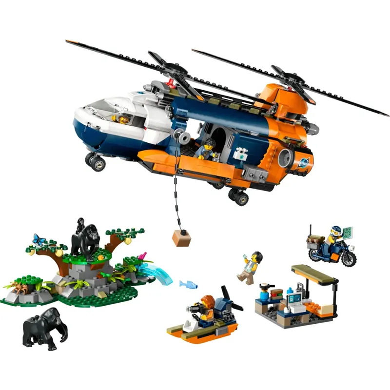 LEGO LEGO City Jungle Explorer Base Helicopter Puzzle Building Blocks 881pcs 60437