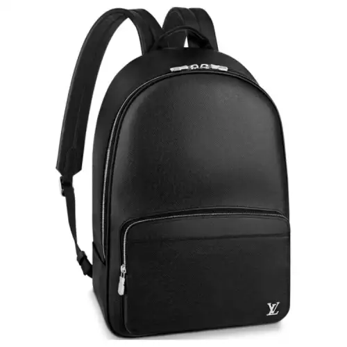 LOUIS VUITTON Leather Backpack Men's Black