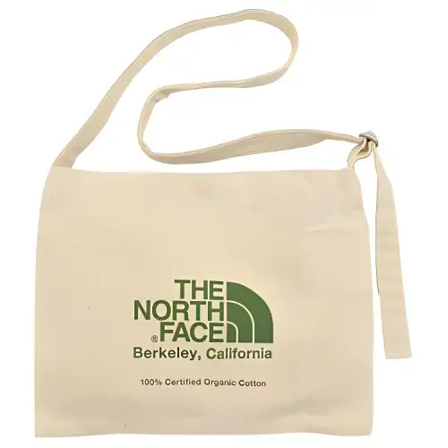 THE NORTH FACE 10L Shoulder Bag, Crossbody Bag, Outdoor Bag Organic Cotton Green & Beige Unisex