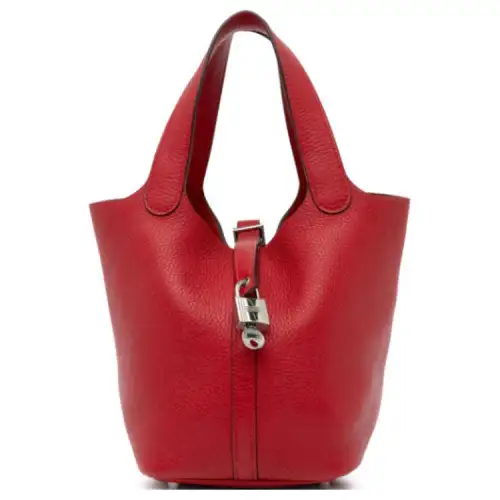 HERMES Picotin Lock Clemence Bullock Leather Basket Bag, Bucket Bag, Handbag 18 Women's