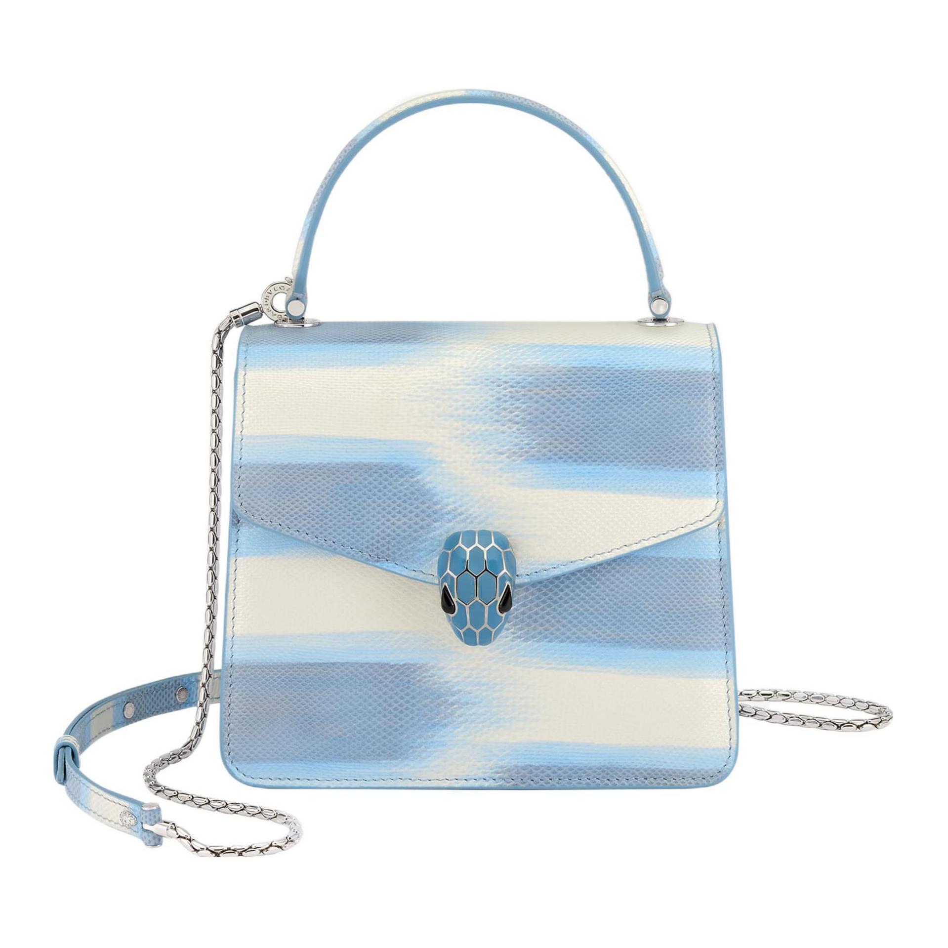 BVLGARI Bvlgari Serpenti Forever classic snake head buckle detachable shoulder strap Karung water snake leather hand-held crossbody bag for women