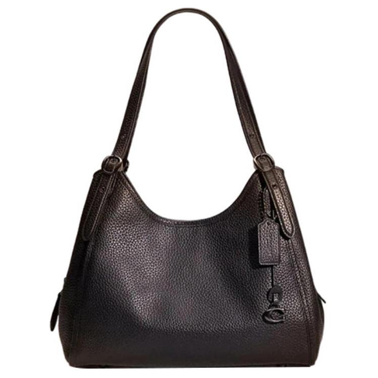COACH Magnetic foldable adjustable soft straps, big black one-shoulder bag