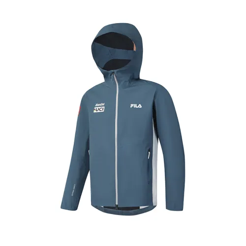 FILA CYCLING Waterproof And Windproof To Keep Warm Windbreaker Jacket Men's Coral Reef Blue