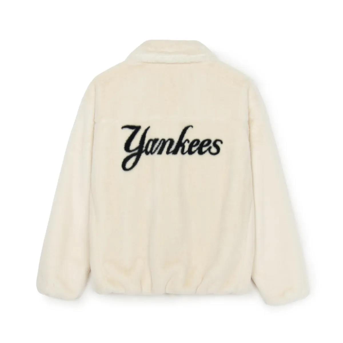 MLB Varsity Eco Fur Zip Up Velvet feel Coat Unisex Butter