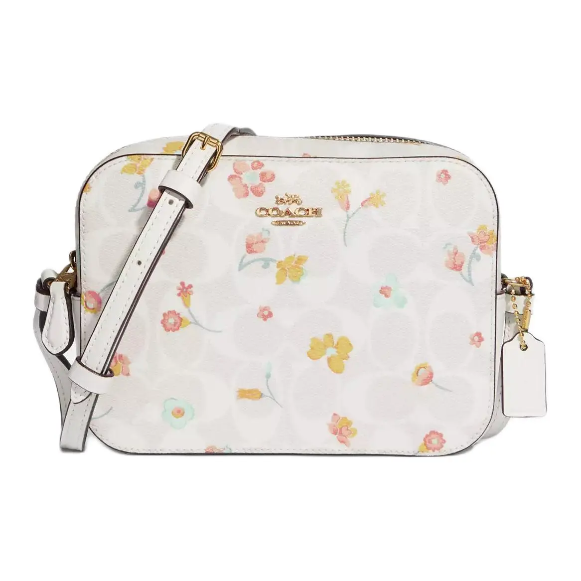 COACH Camera Leather Camera Bag Crossbody Bag Small Women's White
