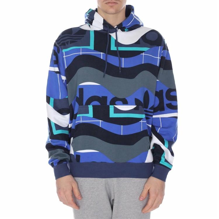 Мужское худи adidas originals CATALOG AOP HDY (индиго) — фото 4