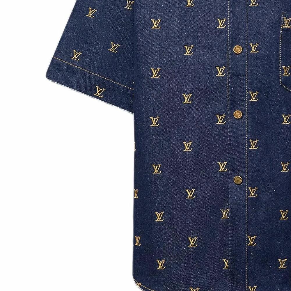 Мужская рубашка Louis Vuitton LOUIS VUITTON SS24 (синяя) — фото 6