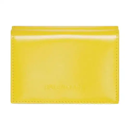 Balenciaga Calfskin Card Holder, Wallet Men's Yellow