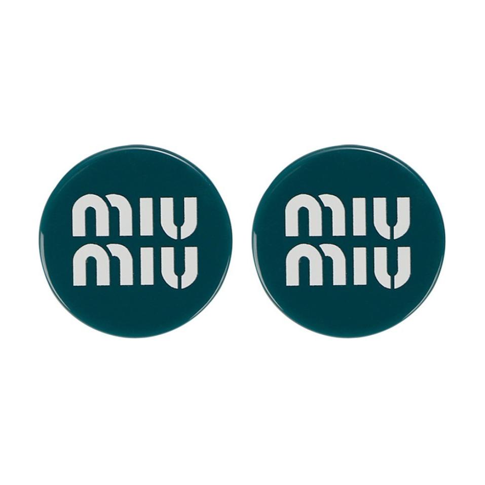 Женские серьги MIU MIU (зеленые)
