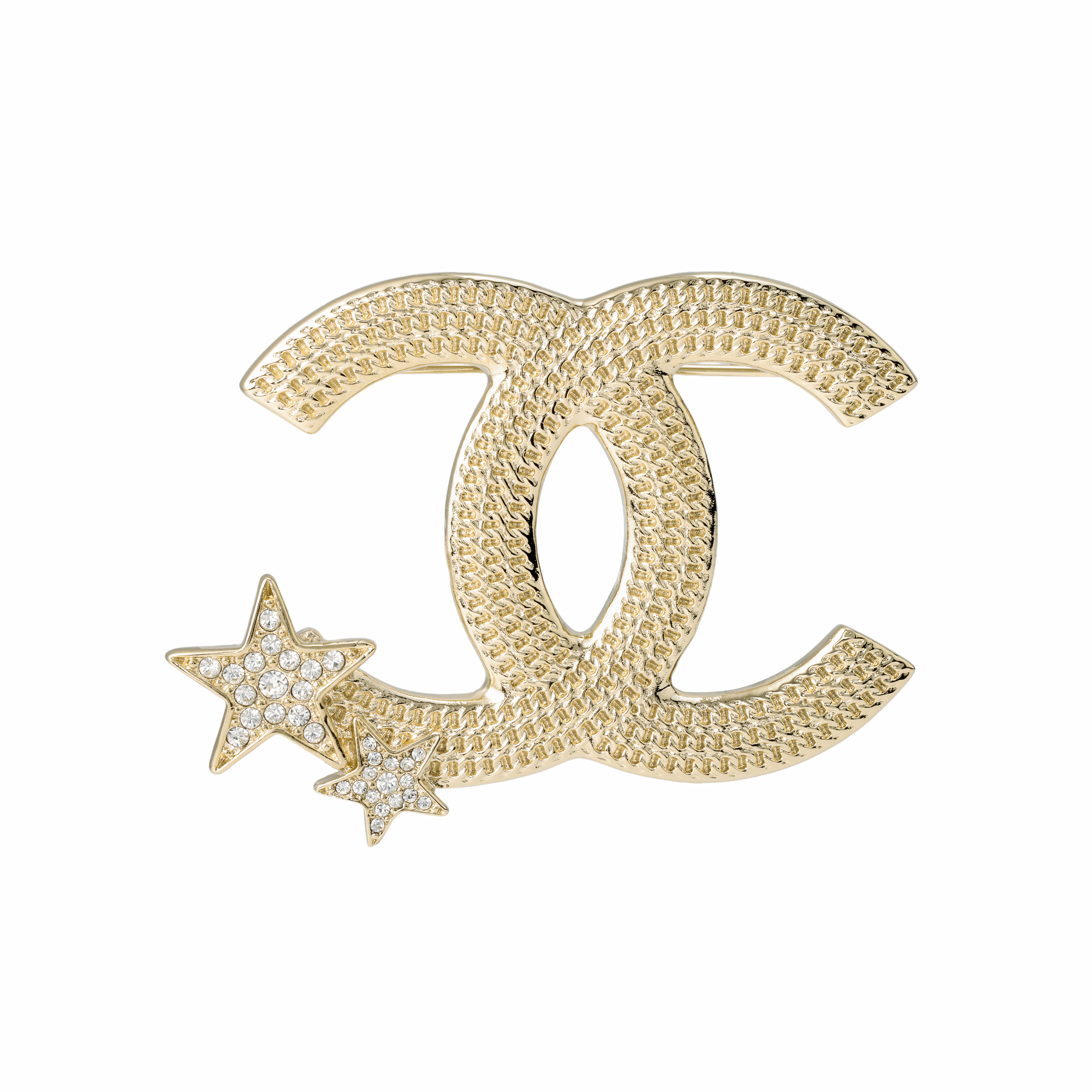 Женская брошь Chanel Logo (золотая)