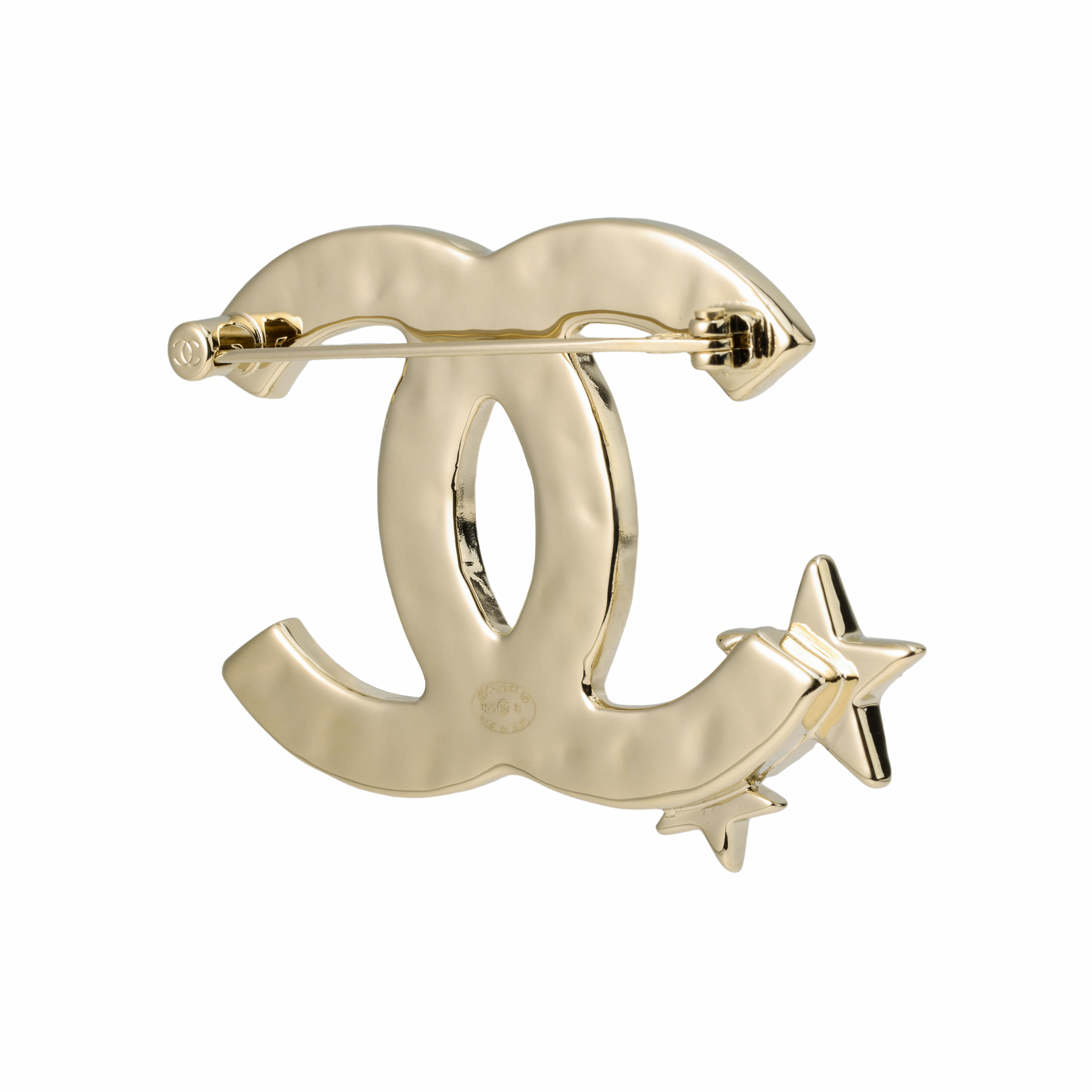 Женская брошь Chanel Logo (золотая) — фото 4