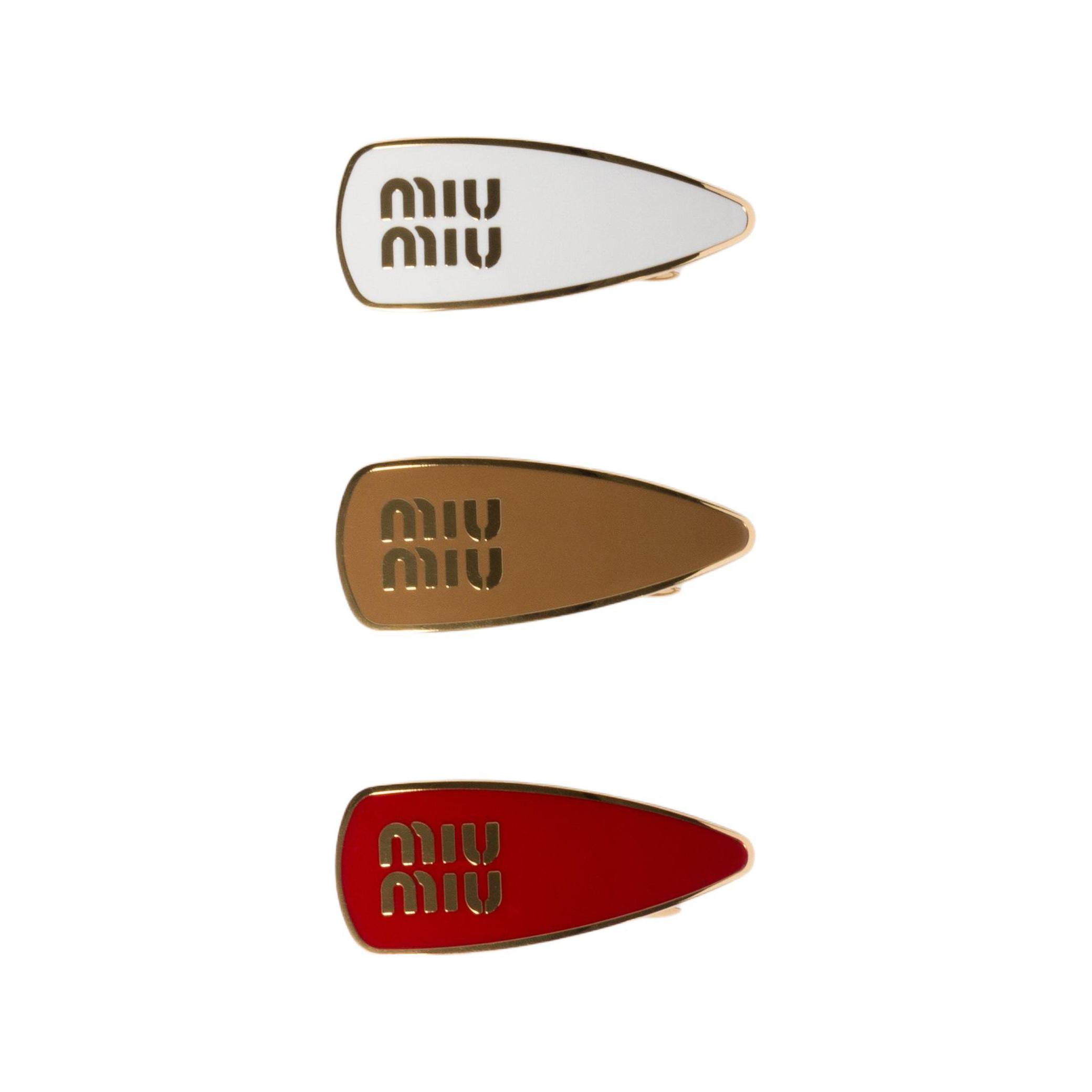 Заколка MIU MIU Brass Hair Clip (разноцветная)