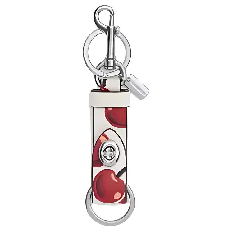 COACH Original Design Leather Keychains Women's Silver