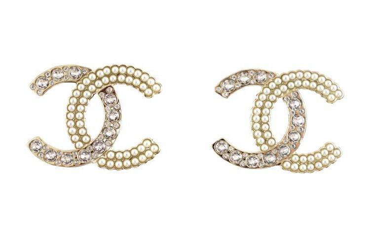 Женские серьги Chanel Double C (золотистые)