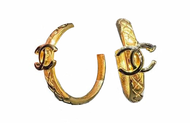 Серьги Chanel (золотой/черный)