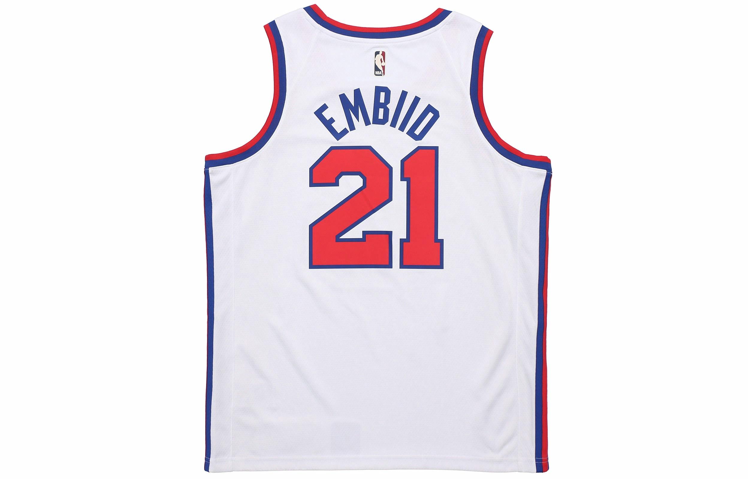 Мужская майка Nike NBA 76ers Embiid 21 (белая) — фото 2