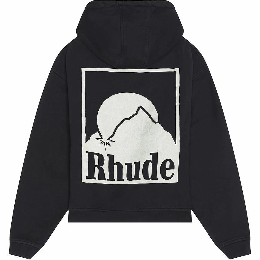 Мужское худи RHUDE Printed Hooded Sweatshirt (черное) — фото 2