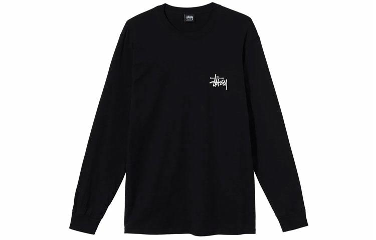 Худи / Лонгслив Stussy Basic L/S Tee (черный) — фото 2