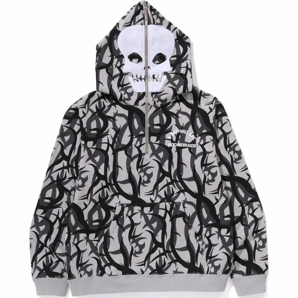 Худи A BATHING APE x NEIGHBORHOOD (серое) — фото 2